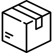 Illustration of a box with two horizontal lines on a white background